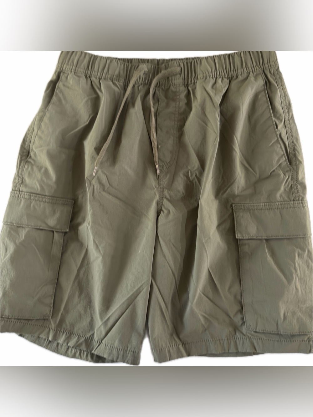 H&M Medium Olive Khaki Cargo Drawstring Shorts
